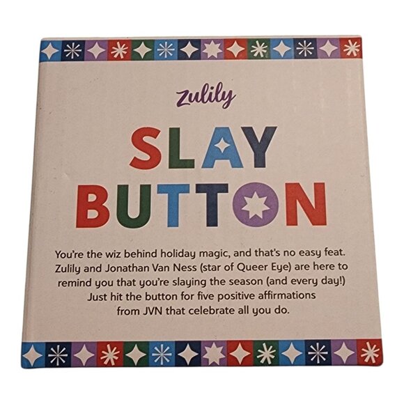 Jonathan Van Ness Zulily Slay XMAS BUTTON has Various Sayings - Picture 1 of 11